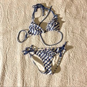 Target blue & white striped bikini